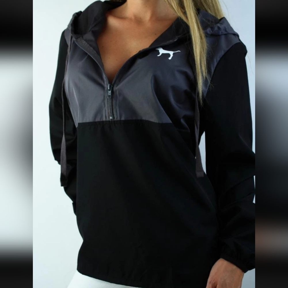 Victoria's Secret PINK HoodieJacket HalfZip Anorak WindbreakerRain XS S Oversize